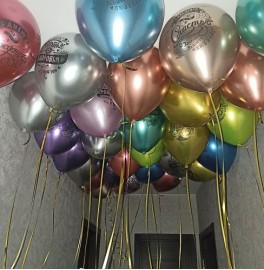 Шары под потолок Хром на день рождения